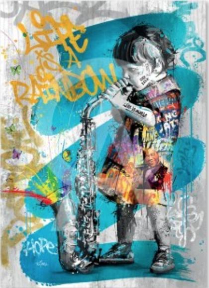 La fille au saxophone DIBOND