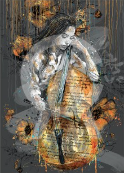La violoncelliste or DIBOND